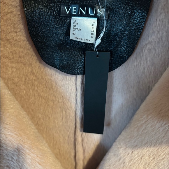 Venus Black and Pink faux fur Women's Trench Coat - Picture 3 of 11